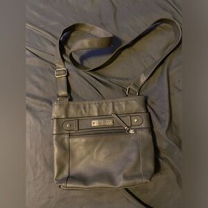 Small grey cross body purse
